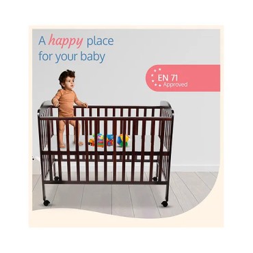Pinewood Baby Bed Crib 12 in 1 Rocking Cot- with Mosquito Net & Adjustable Stand